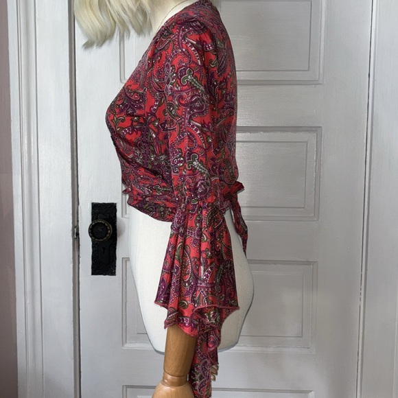 RAGA PAISLEY CROPPED WRAP TOP - Picture 3 of 6